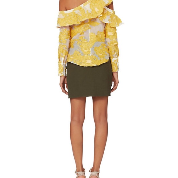 Self Portrait Yellow Asymmetrical Ruffle Blouse - Picture 3 of 6